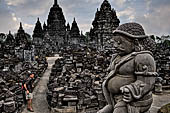 Prambanan - One of the gigantic dvarapala of Candi Sewu.